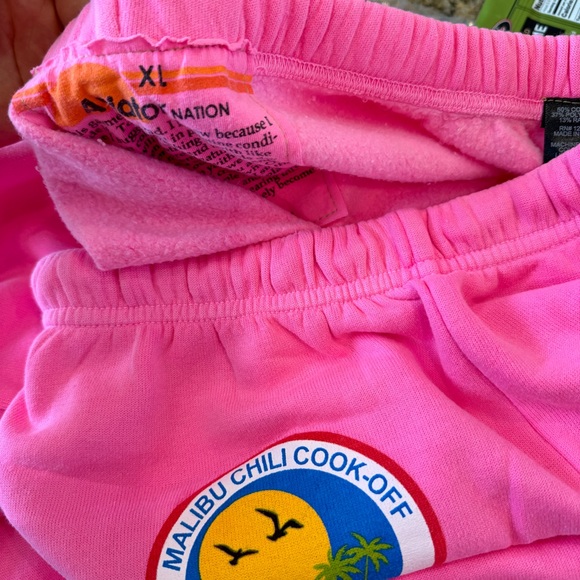 NWT Aviator Nation SET Malibu Chili Cook Off 2023 Neon Pink Sweatsuit matching - Picture 12 of 16